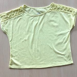 Justice Girls Yellow Cropped Top Size 12 EUC